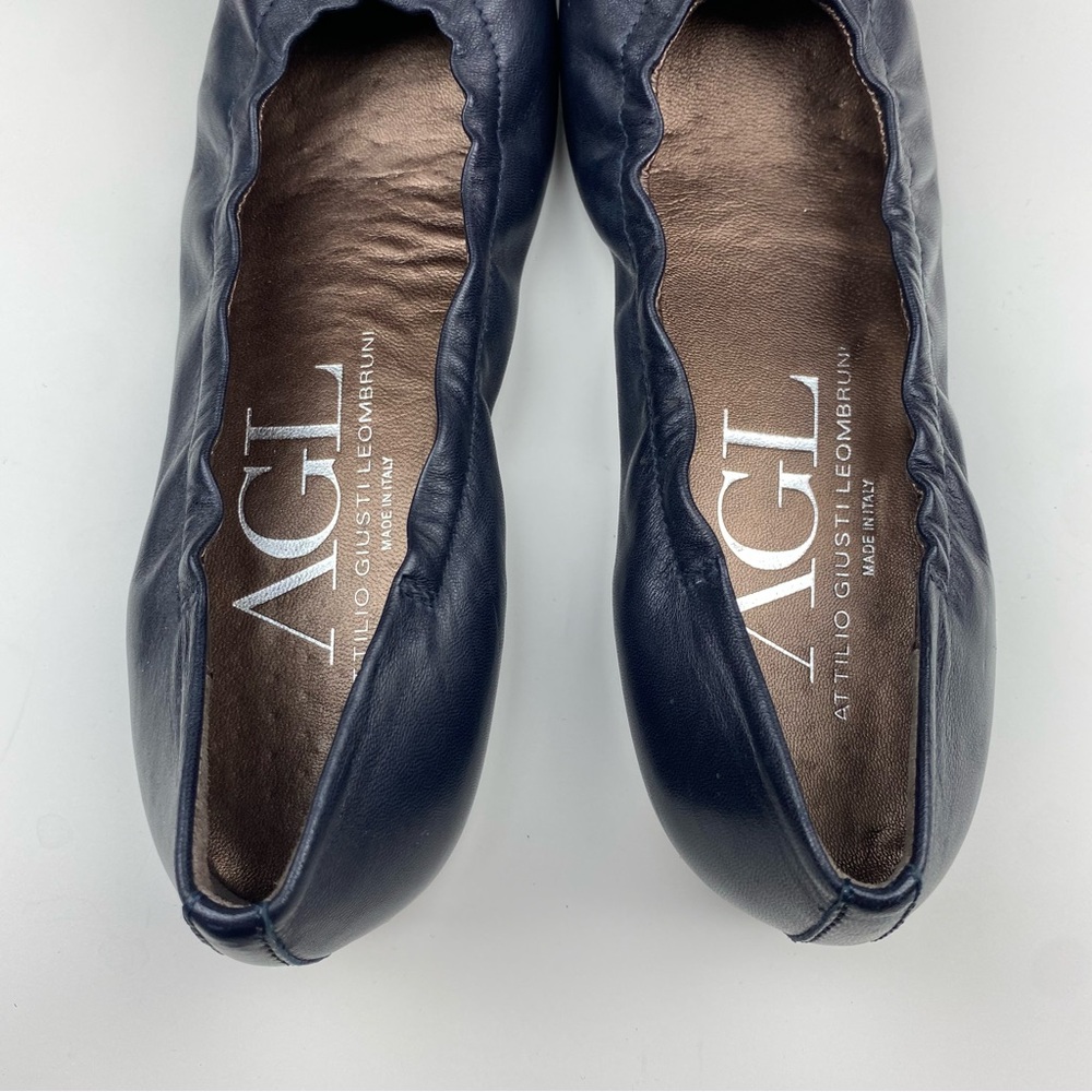AGL Blakely Leather Studded Cap Toe Ballet Flats - Picture 3 of 10